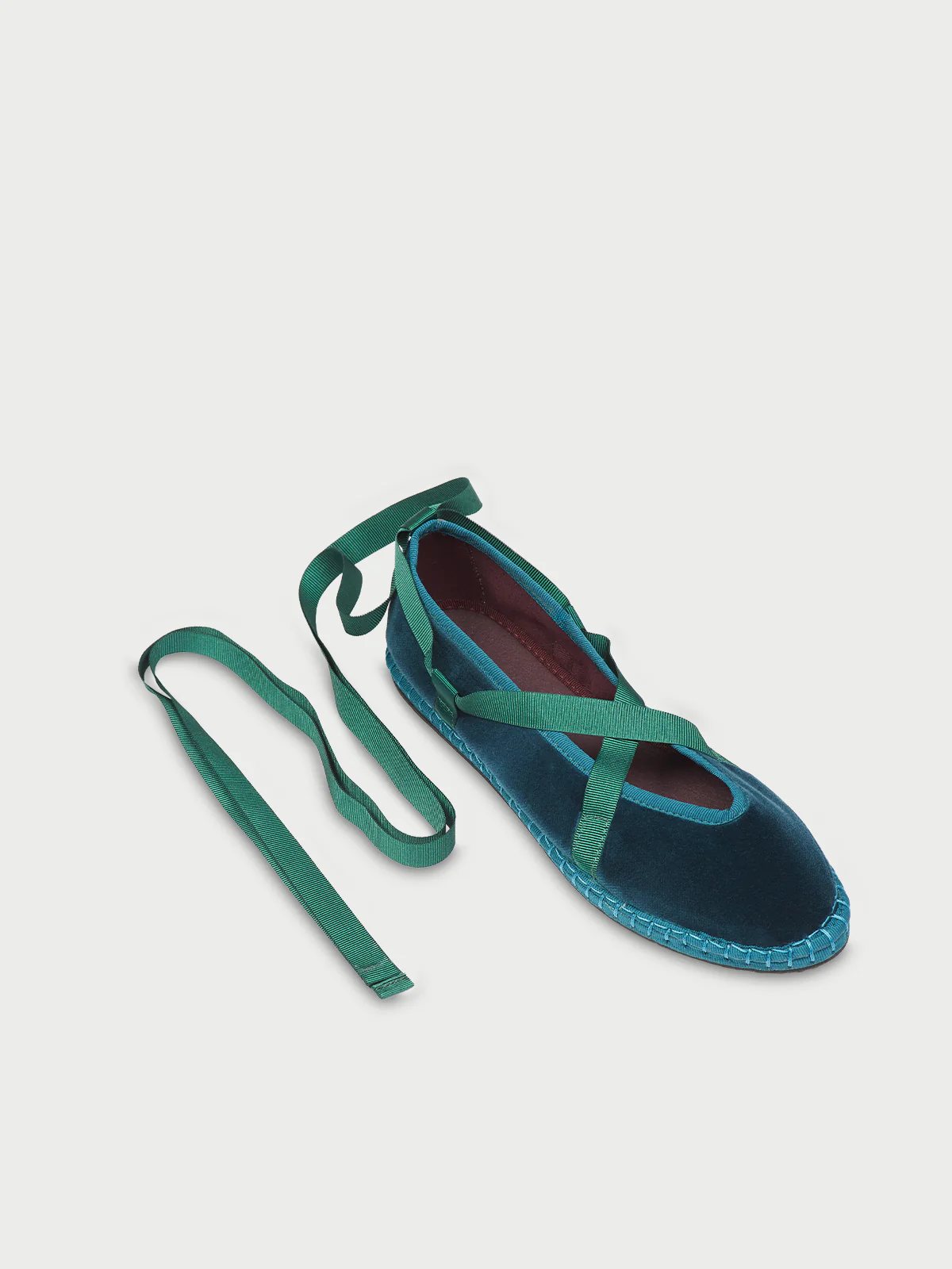 Eichiro Velvet Ribbon Petrol Green - Image 3