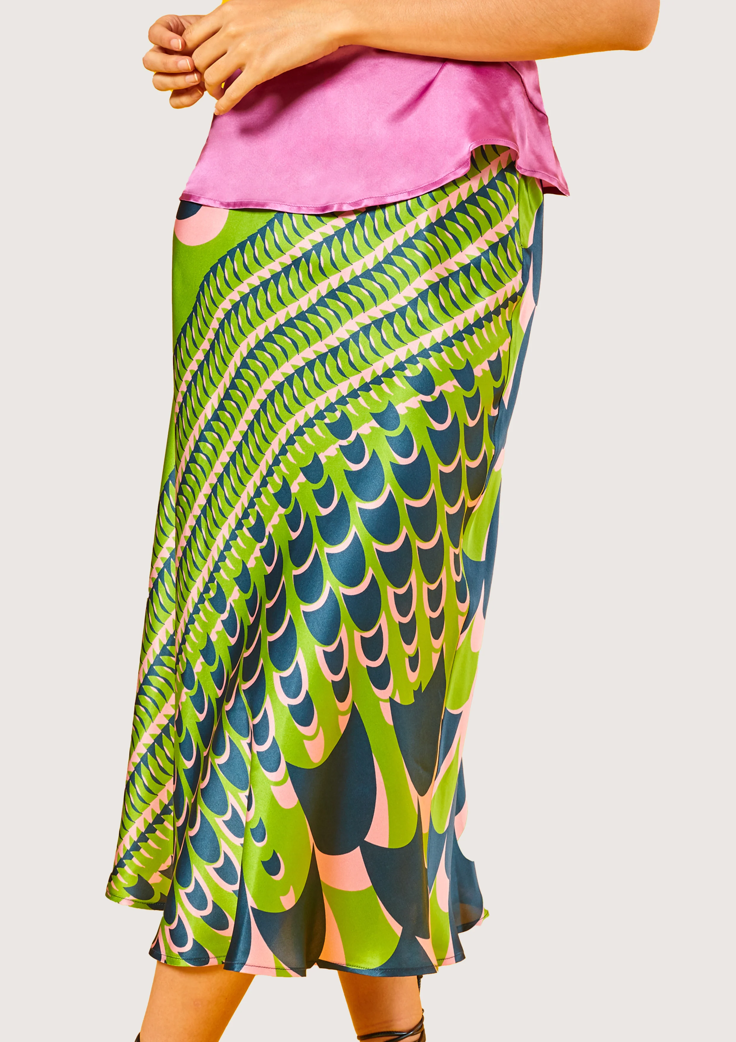 Jean Roller Green Skirt - Image 3